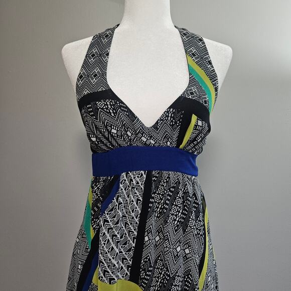 Promod‎ Halter Maxi Dress Size S Boho Smocked Festival Summer - Picture 2 of 11